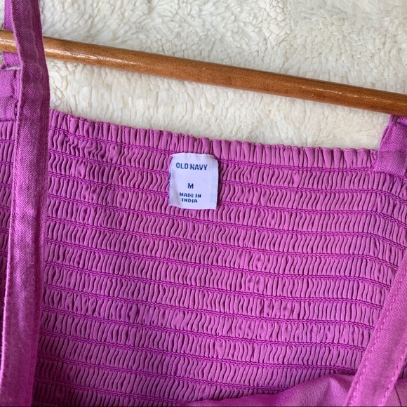 Old Navy purple button front eyelet hem midi dress - Picture 7 of 7